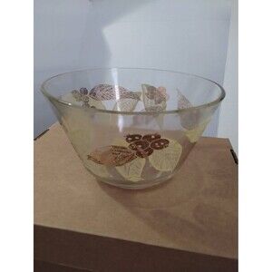 10 1/4" Gold Cherry Tomato and Leaves Salad Serving Bowl